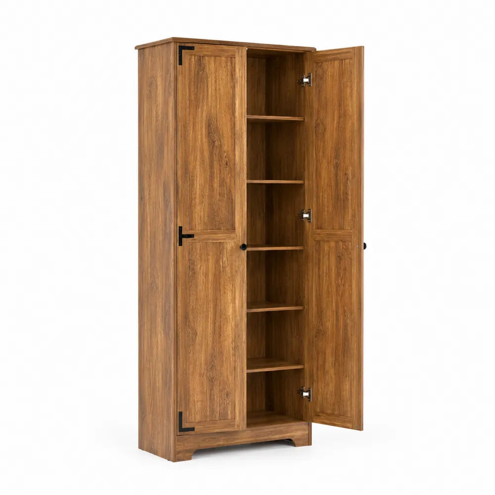 Hochschrank aus Holzwerkstoff mit 5 Regalböden 80x180x40cm
