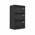 Stahlschrank mit 3 Schubladen, Schwarz 132x90x40 cm