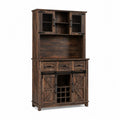 Rustikales Massivholz-Sideboard mit Oberschrank Braun 190 cm