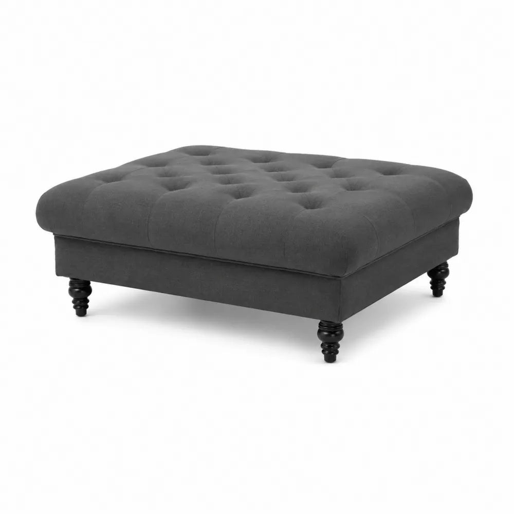Polsterhocker Stoff Dunkelgrau 100x100x42cm