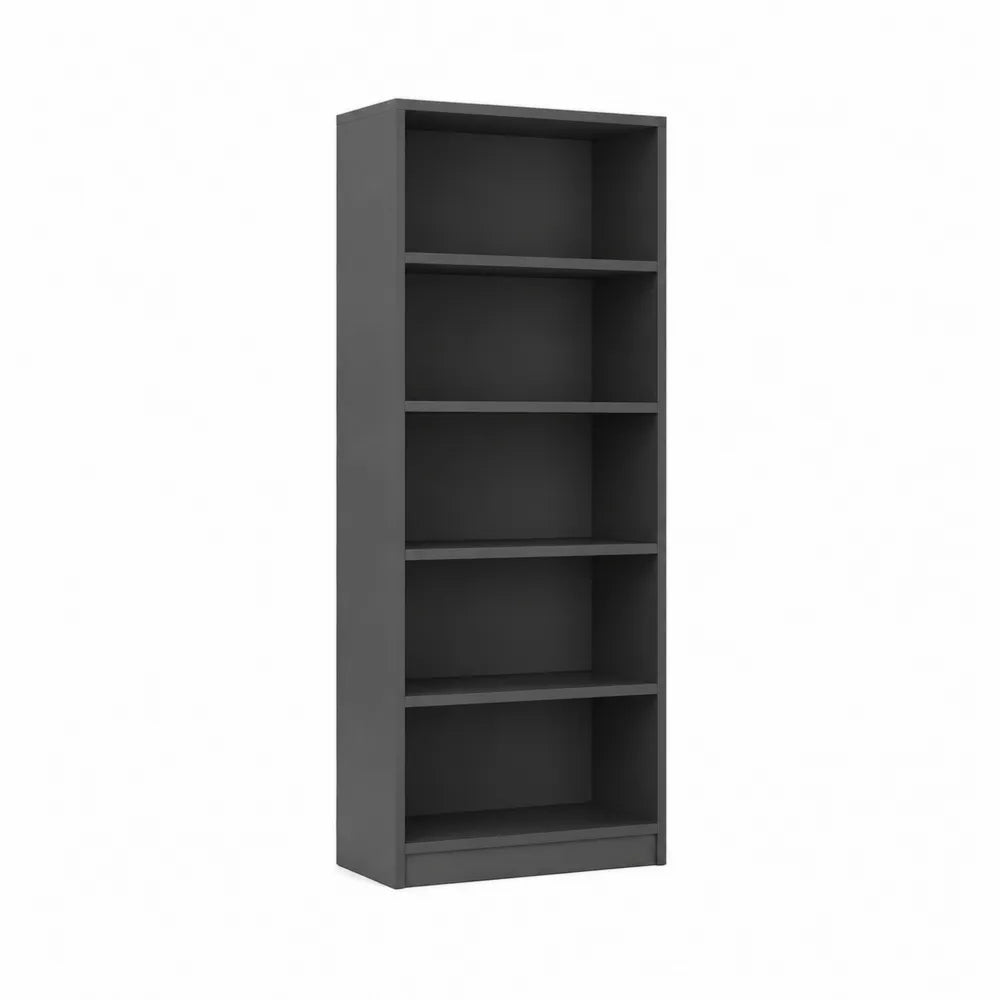 Schwarzes Regal aus MDF 200 x 80 x 30 cm