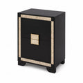 Schwarz/Gold Nachttisch MDF 2 Schubladen