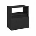 Nachtschrank Holz Schwarz 50x40x60 cm