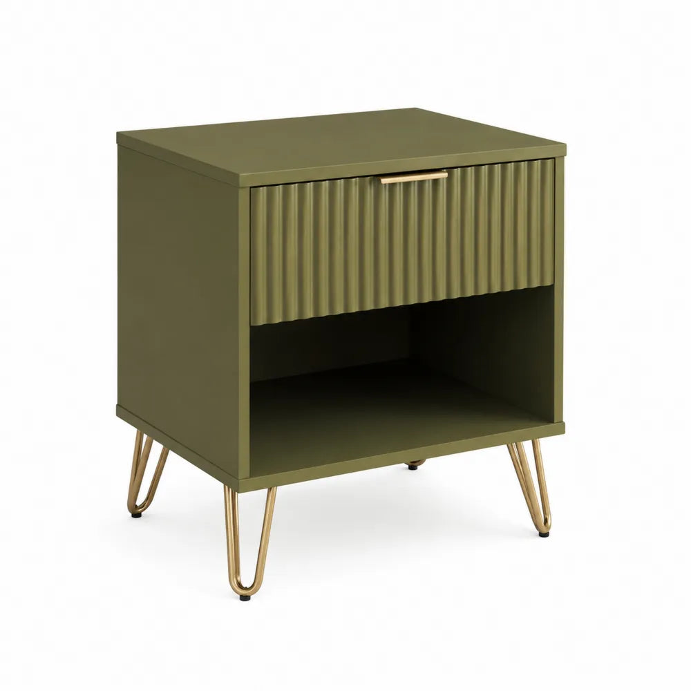 Nachttisch Grün MDF Metall 50x40x35 cm